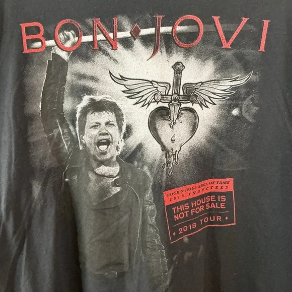 Bon Jovi 2018 Tour T Shirt This House Is Not For Sale Rock Band Tee Mens Medium - Picture 2 of 5